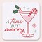 Big Dot of Happiness 25 Ct A Tini Bit Merry Drink Coasters, 4-Inch Disposable Square Paper Coasters, Christmas Cocktail Holiday Candy Cane Martini